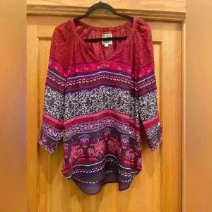 beachlunchlounge Red and Purple Women's Top